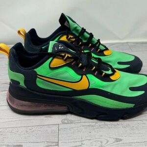 Nike Air Max 270 React Men's Size 12 Green Yellow Black Athletic Shoes AO4971